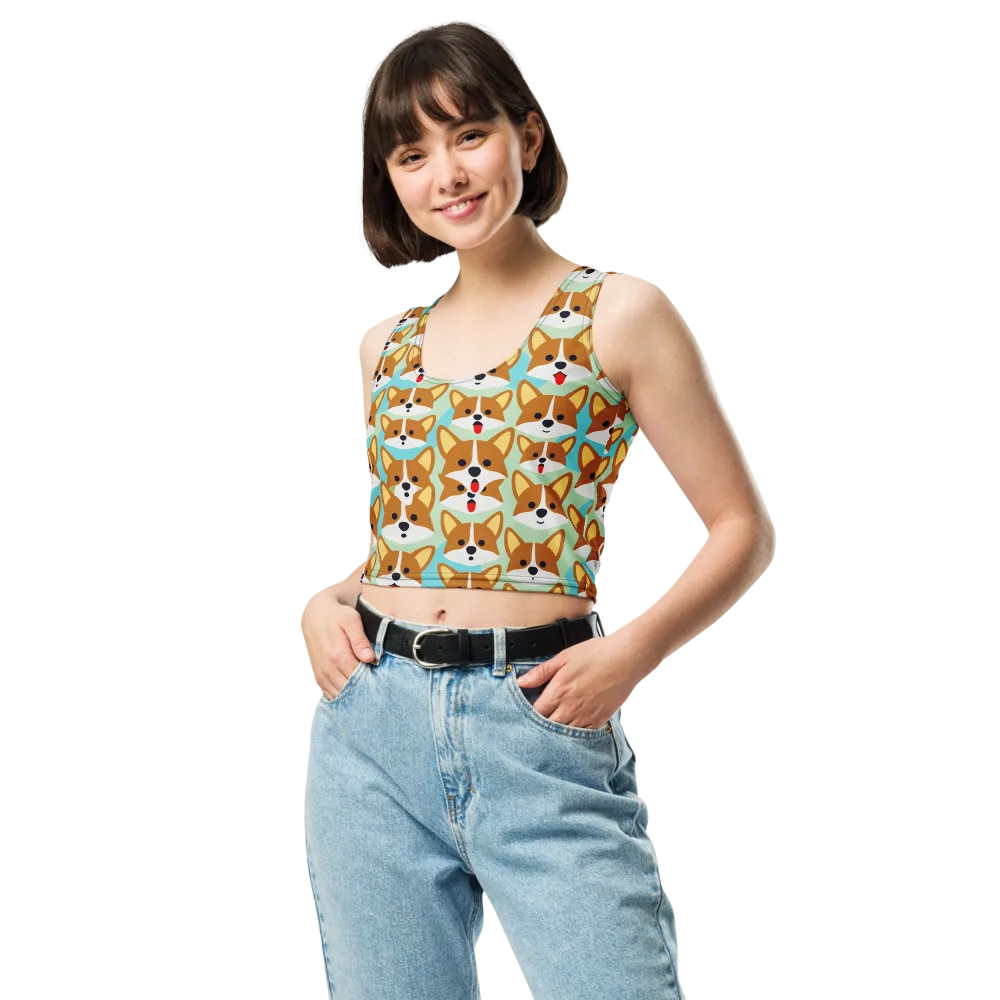 Corgi Parade on Crop Top — Front