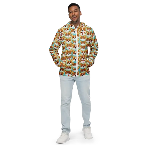 Corgi Parade on a Men's Windbreaker