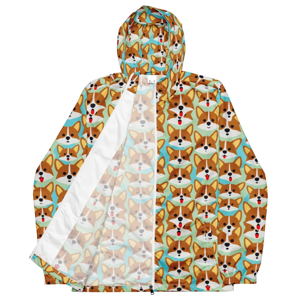 Corgi Parade on Men's Windbreaker — Front