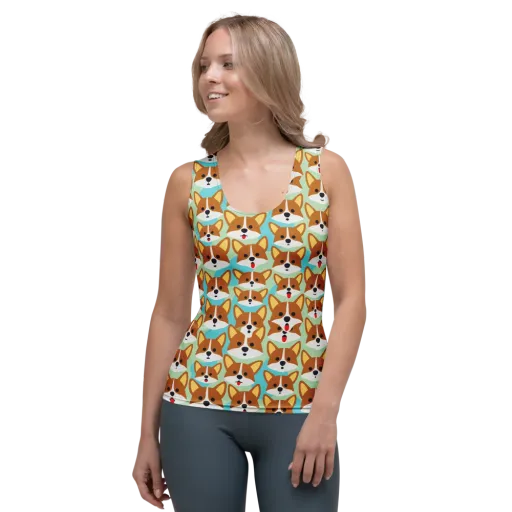 Corgi Parade on a Women's Tank Top