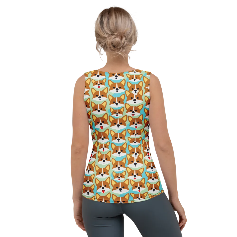 Corgi Parade on Women's Tank Top — Back