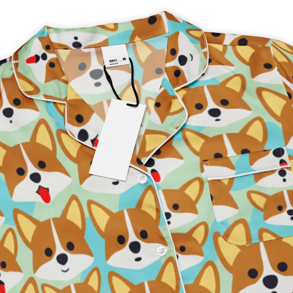 Corgi Parade on Women's Short Sleeve Pajama Top — Product details