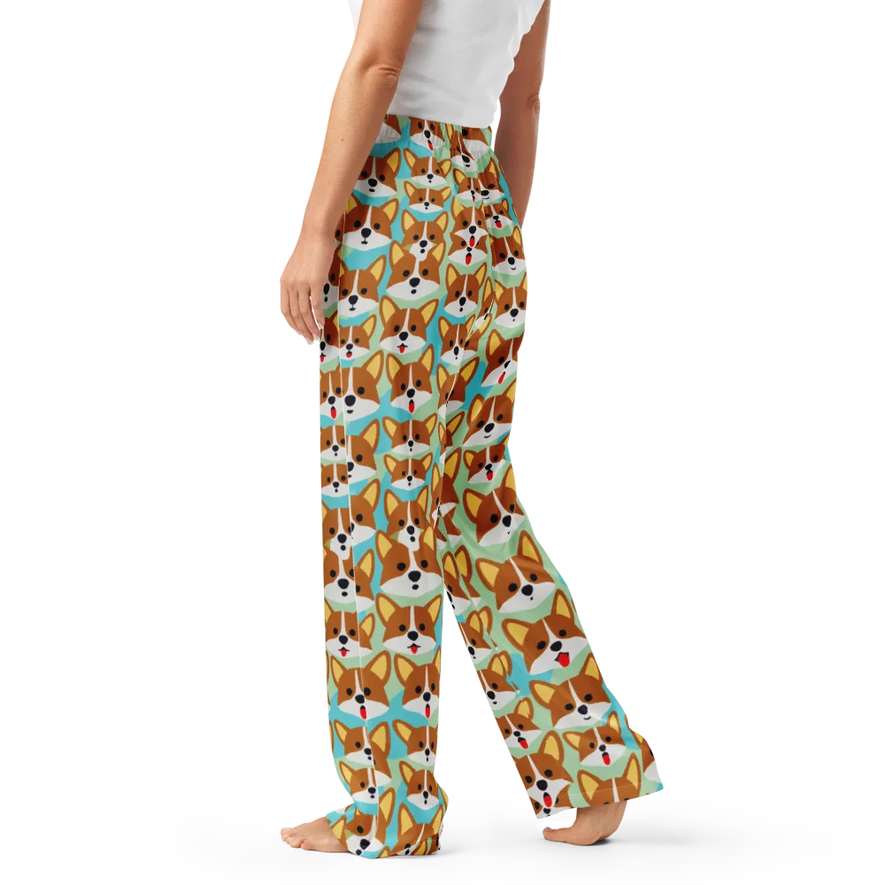 Corgi Parade on Women's Pajama Pants — Left