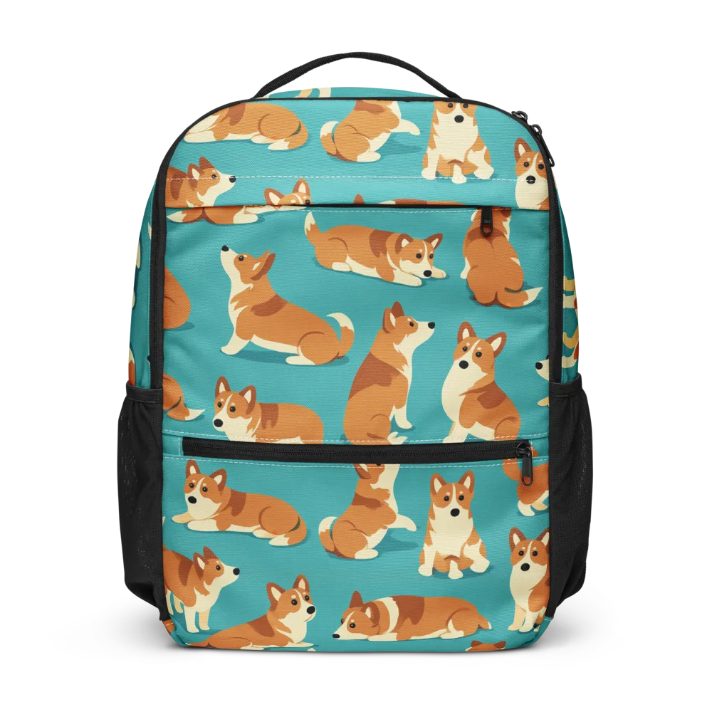 Teal Tails on Utility Backpack — Front