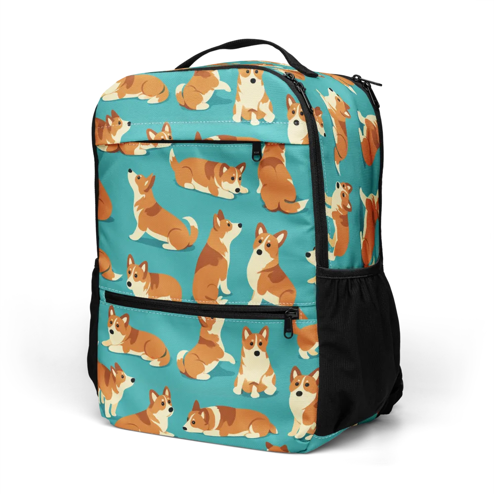 Teal Tails on Utility Backpack — Left Front