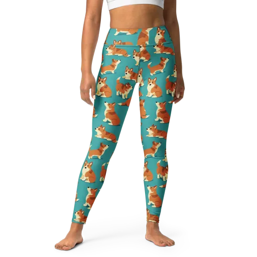 Teal Tails on a Yoga Leggings