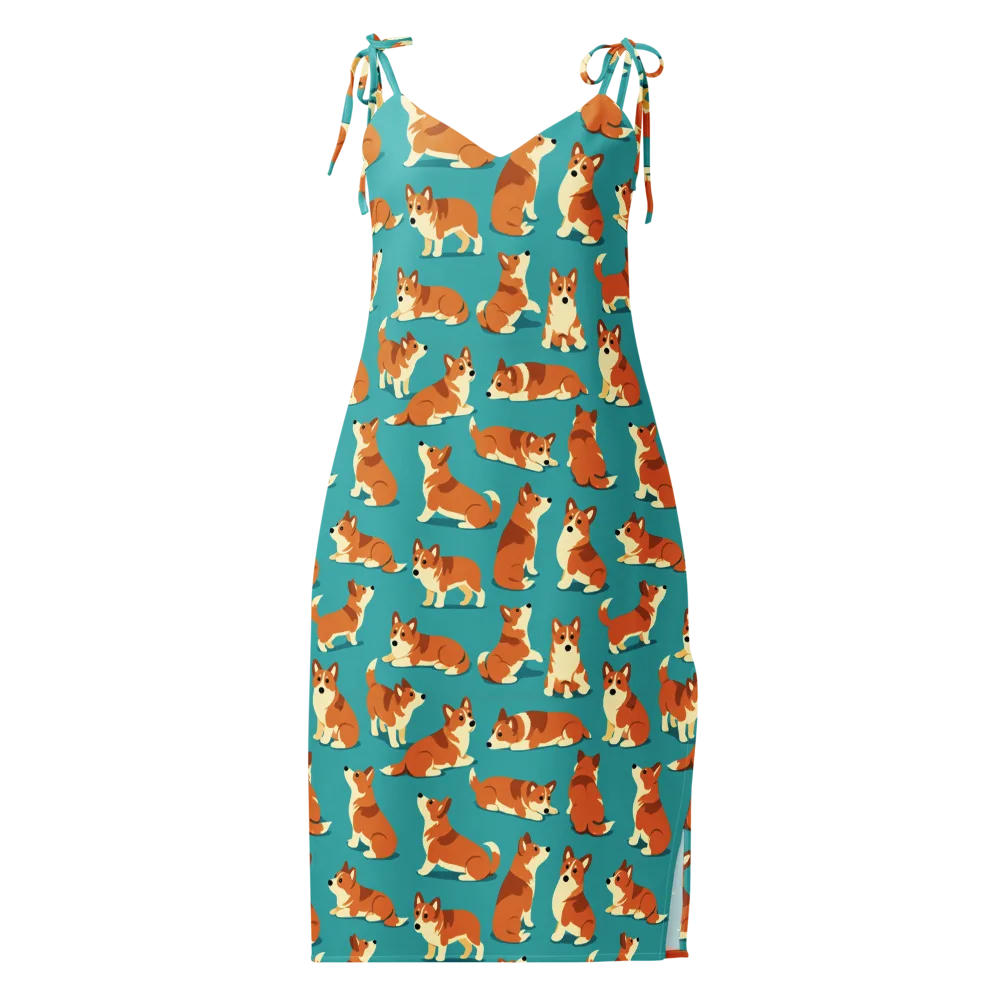 Teal Tails on Slip Dress — Front