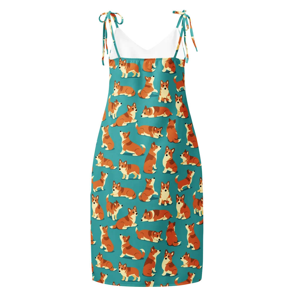 Teal Tails on Slip Dress — Back