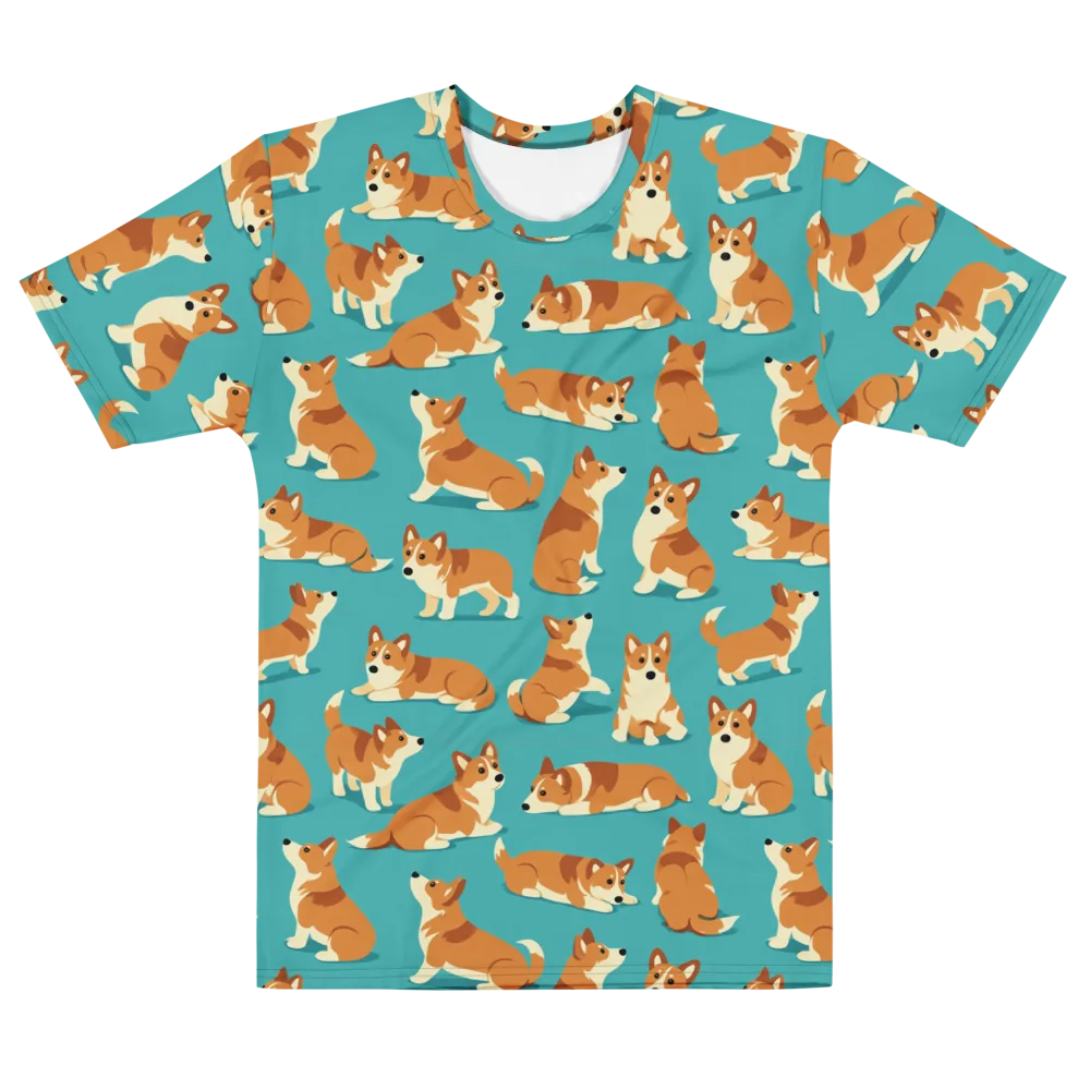 Teal Tails on Men's Cotton Crew Neck T-Shirt — Front