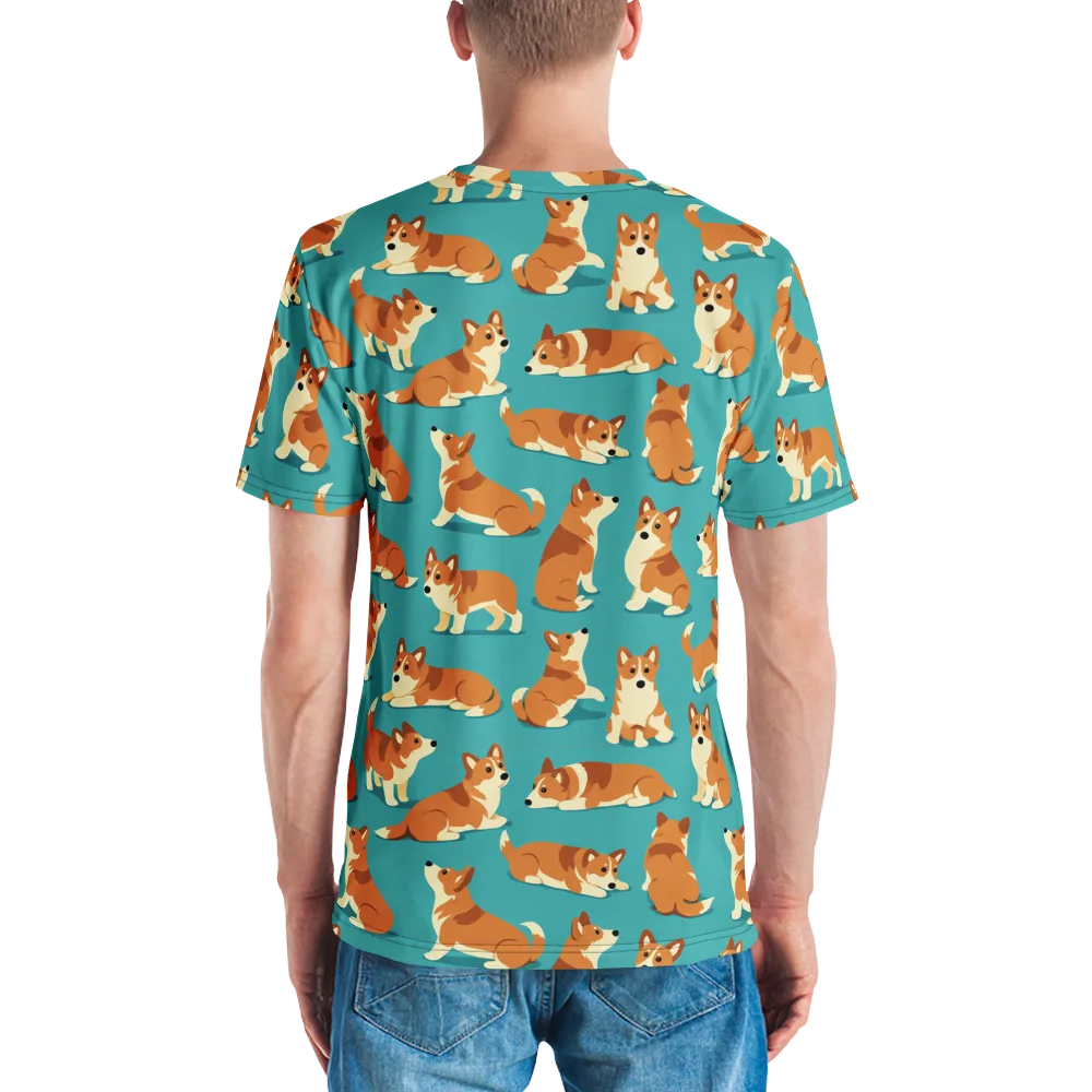 Teal Tails on Men's Crew Neck T-Shirt — Back