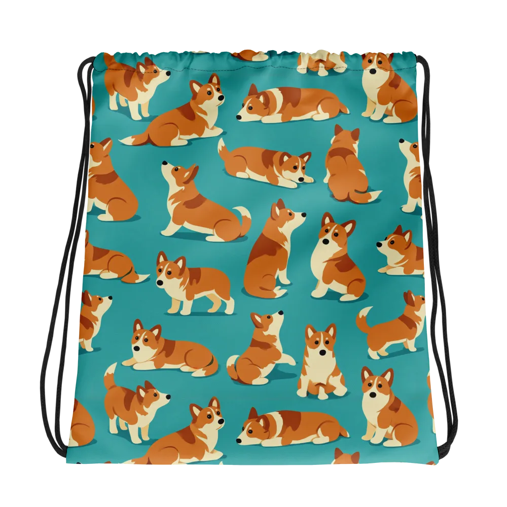 Teal Tails on Drawstring Bag — Photo