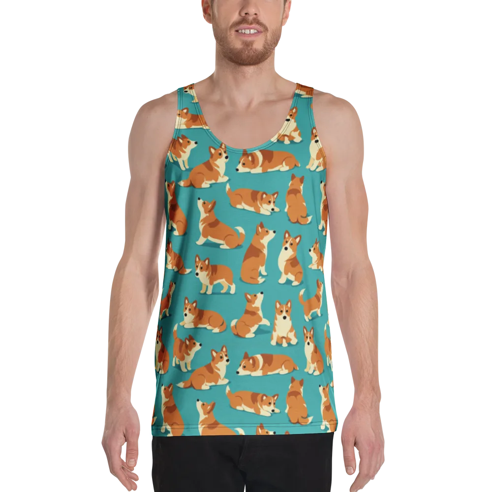 Teal Tails on Men's Tank Top — Front