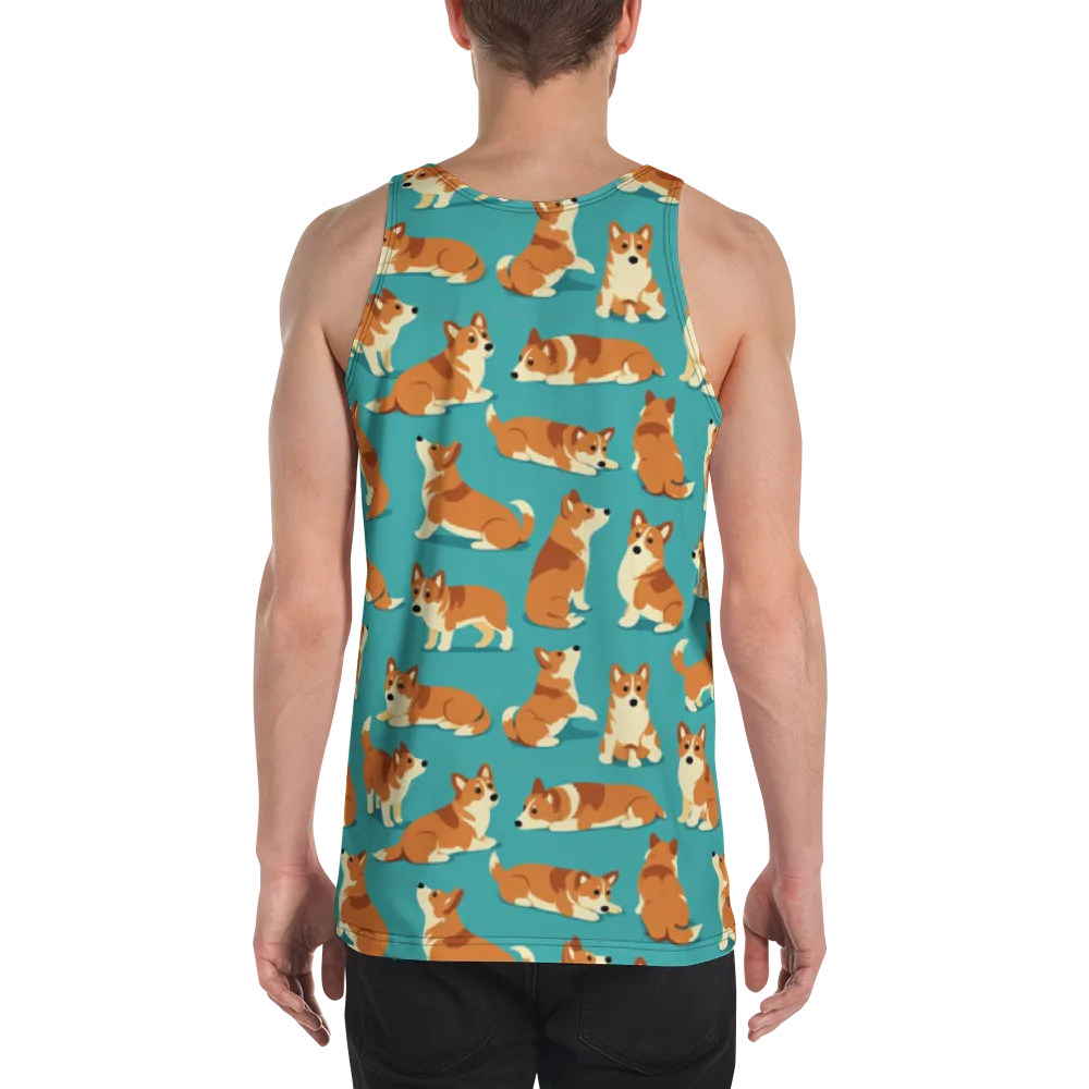 Teal Tails on Men's Tank Top — Back