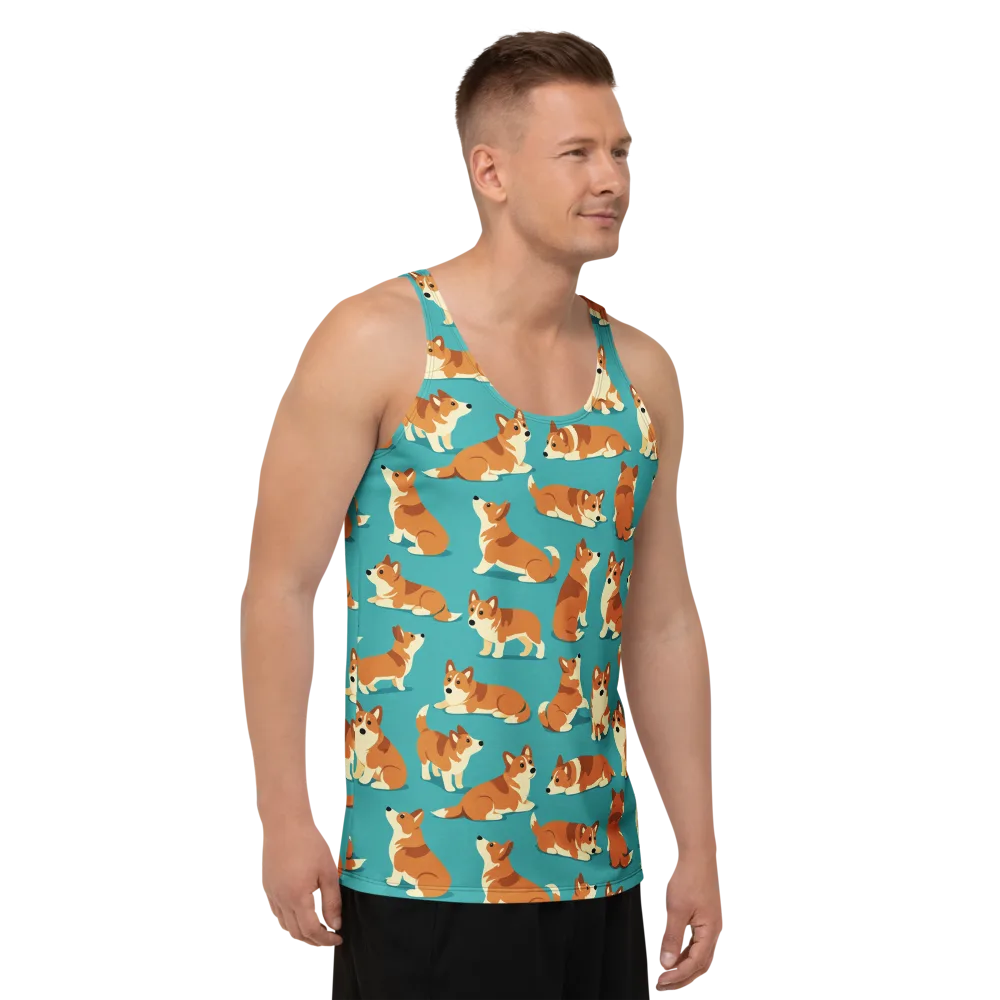 Teal Tails on Men's Tank Top — Right Front