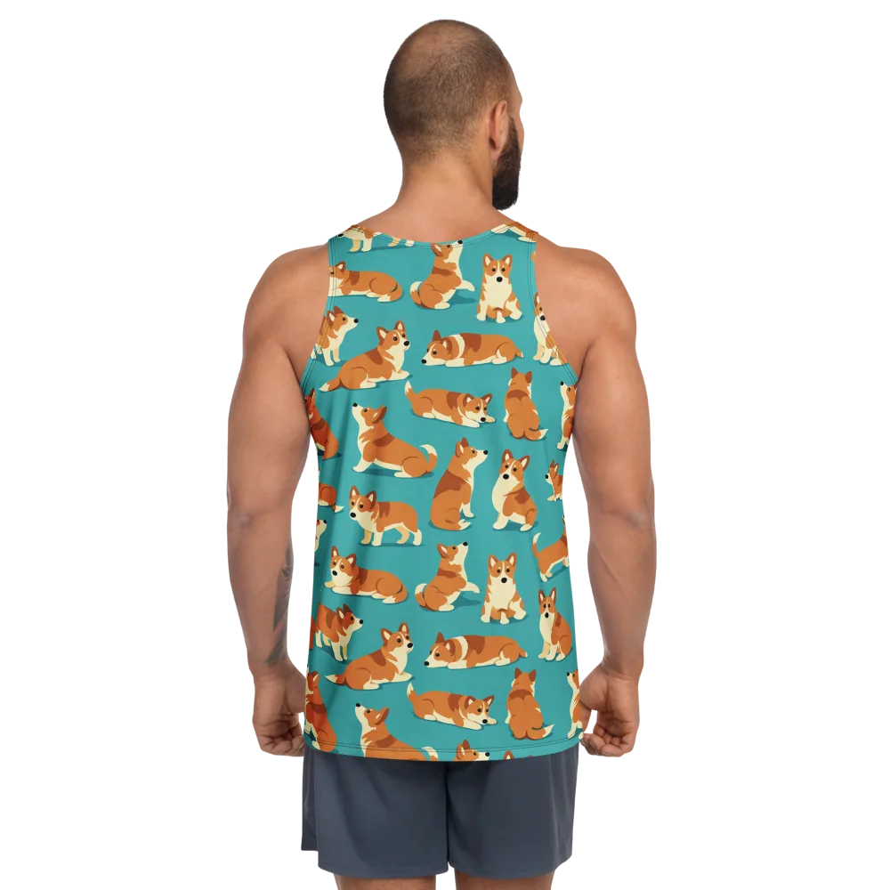 Teal Tails on Men's Tank Top — Back