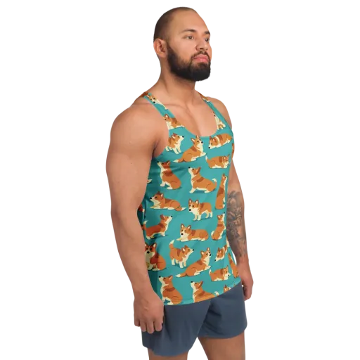 Teal Tails on a Men's Tank Top