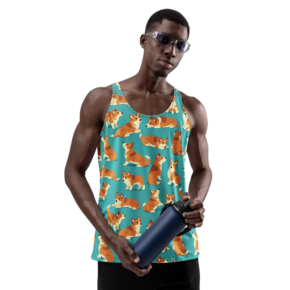 Teal Tails on Men's Tank Top — Front