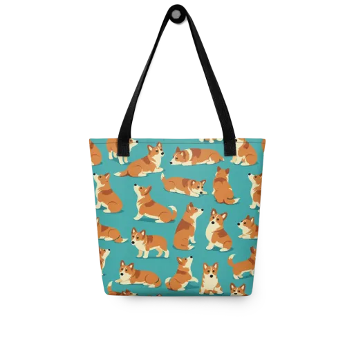 Teal Tails on a Tote Bag