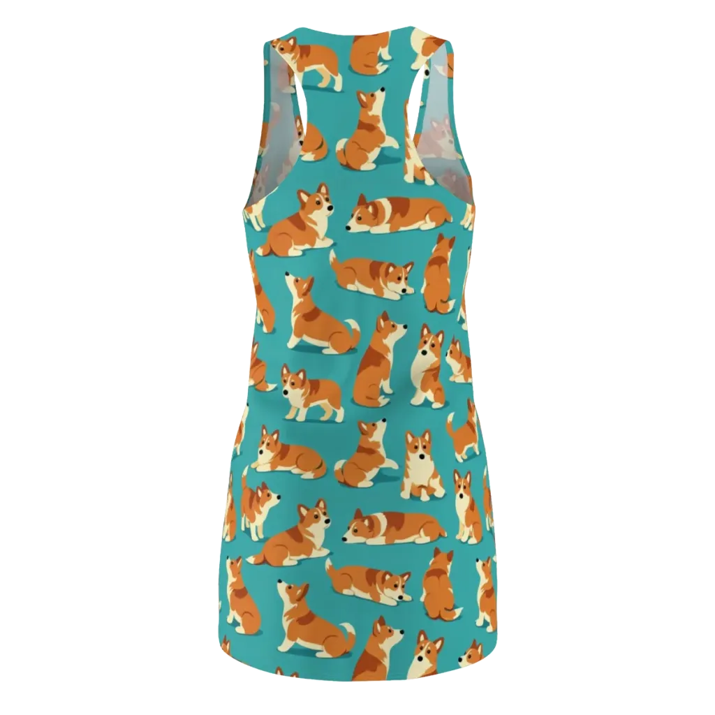 Teal Tails on Racerback Dress — Back