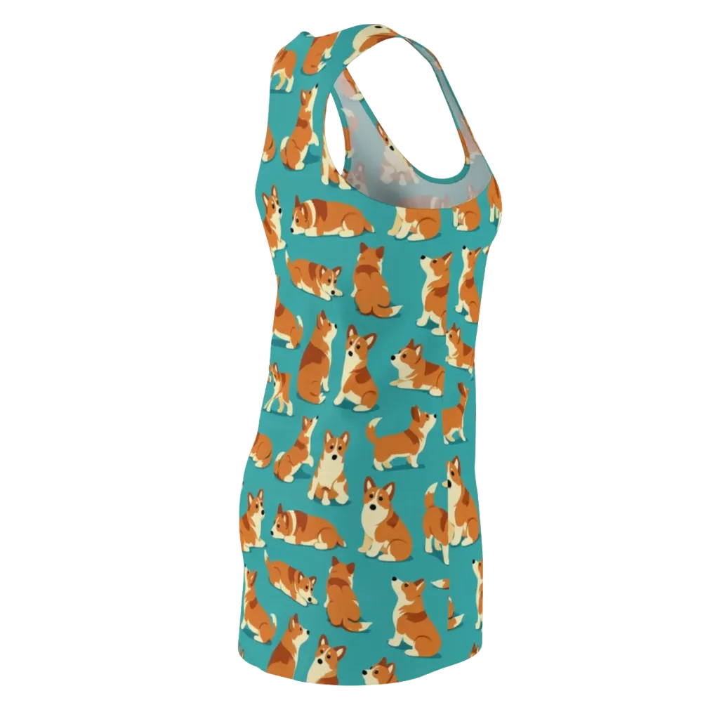 Teal Tails on Racerback Dress — Back Side