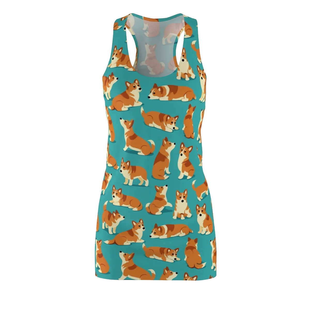 Teal Tails on Racerback Dress — Front