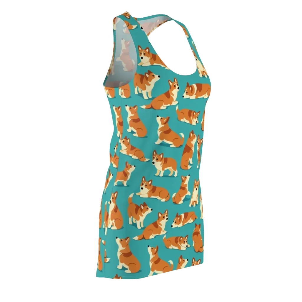 Teal Tails on Racerback Dress — Front Side