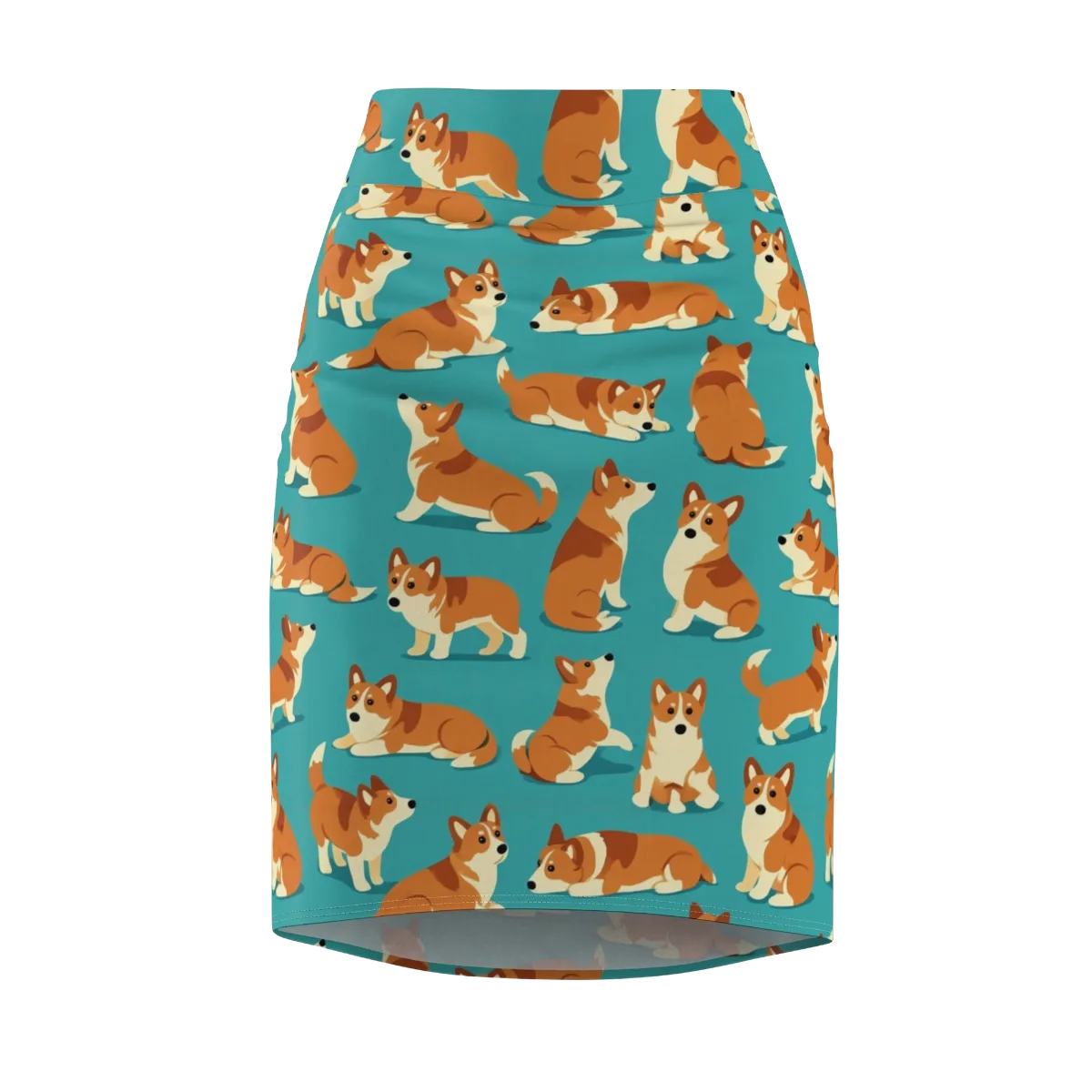 Teal Tails on Pencil Skirt — Front