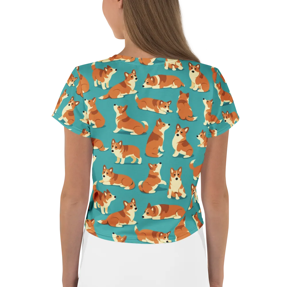 Teal Tails on Crop Tee — Back