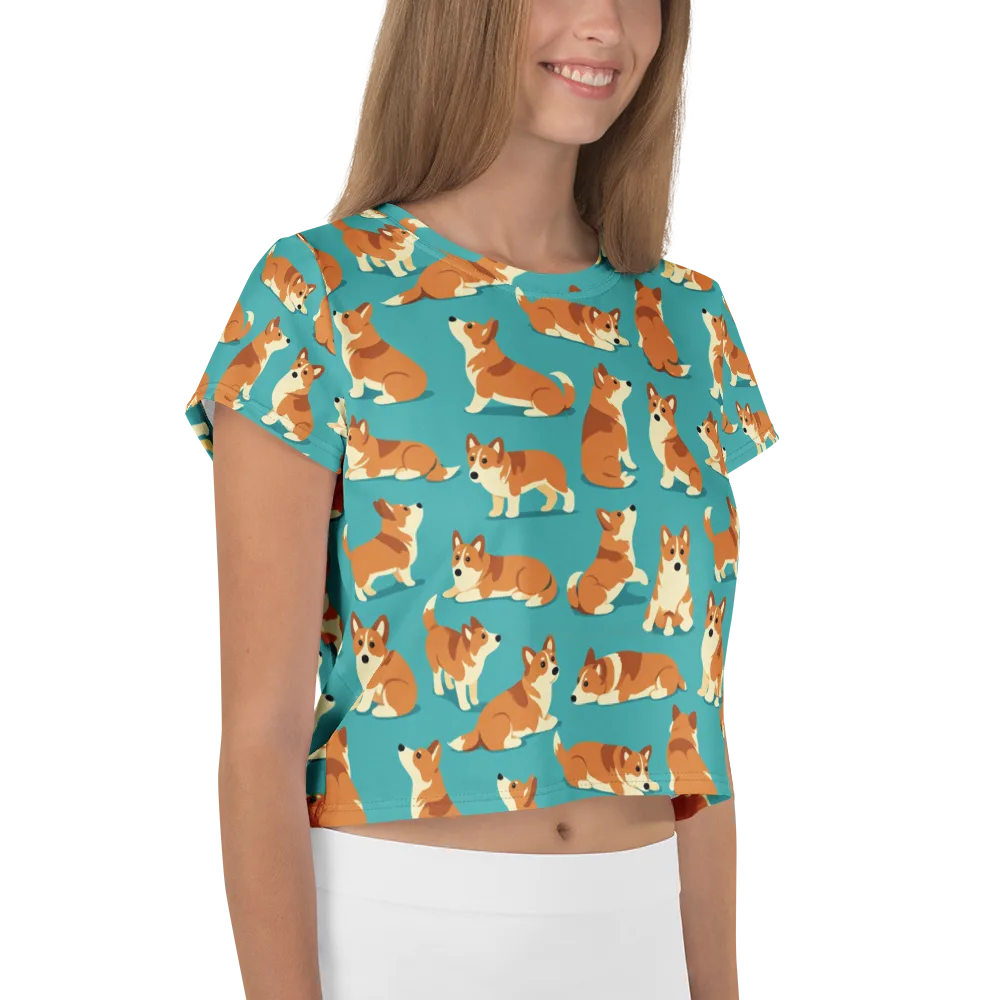 Teal Tails on Crop Tee — Right