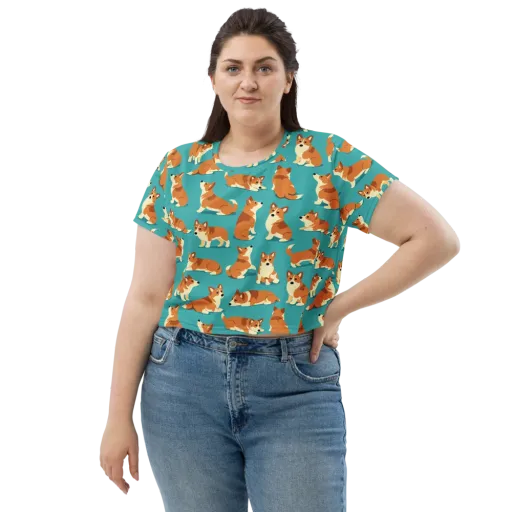 Teal Tails on a Crop Tee
