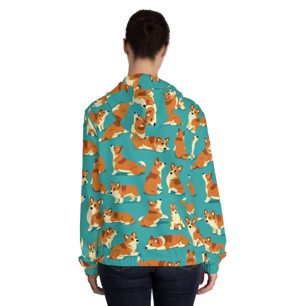 Teal Tails on Women's Full-Zip Hoodie — Back On Person