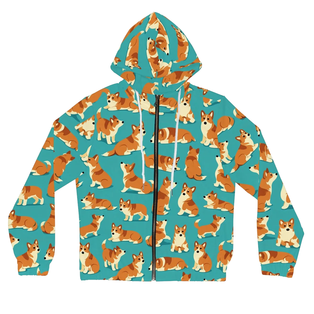 Teal Tails on Women's Full-Zip Hoodie — Front
