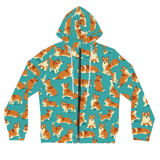 Teal Tails on a Women's Full-Zip Hoodie