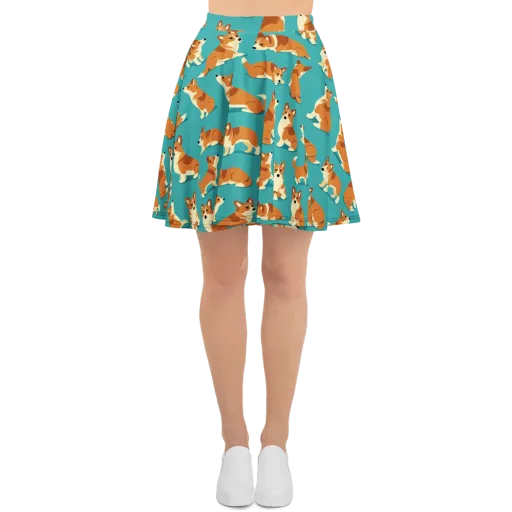Teal Tails on a Skater Skirt
