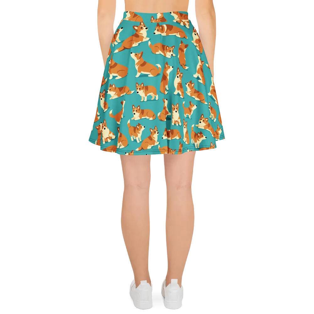 Teal Tails on Skater Skirt — Back