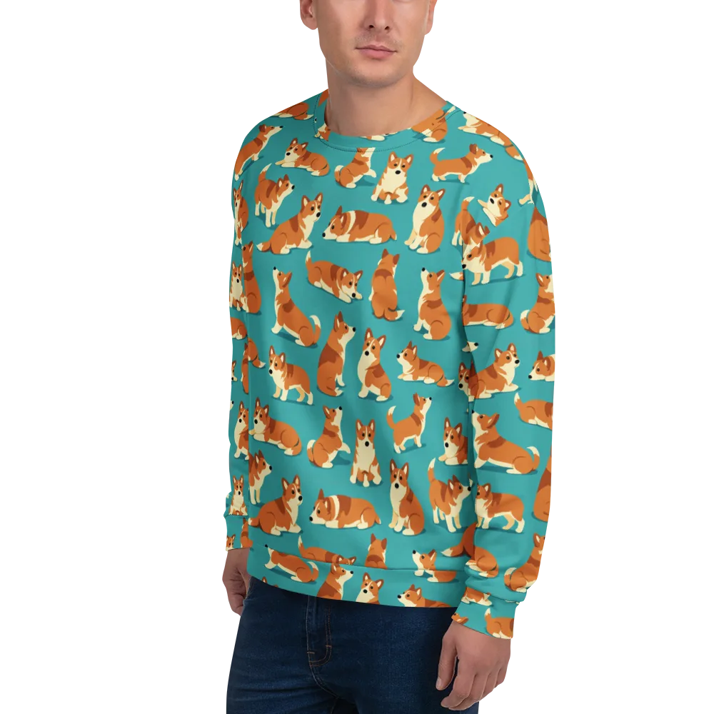 Teal Tails on Sweatshirt — Left Front