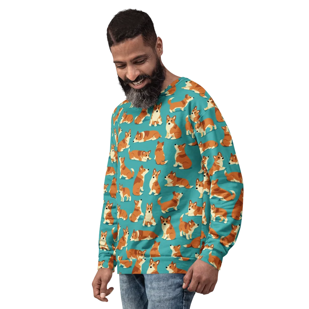 Teal Tails on Sweatshirt — Left Front