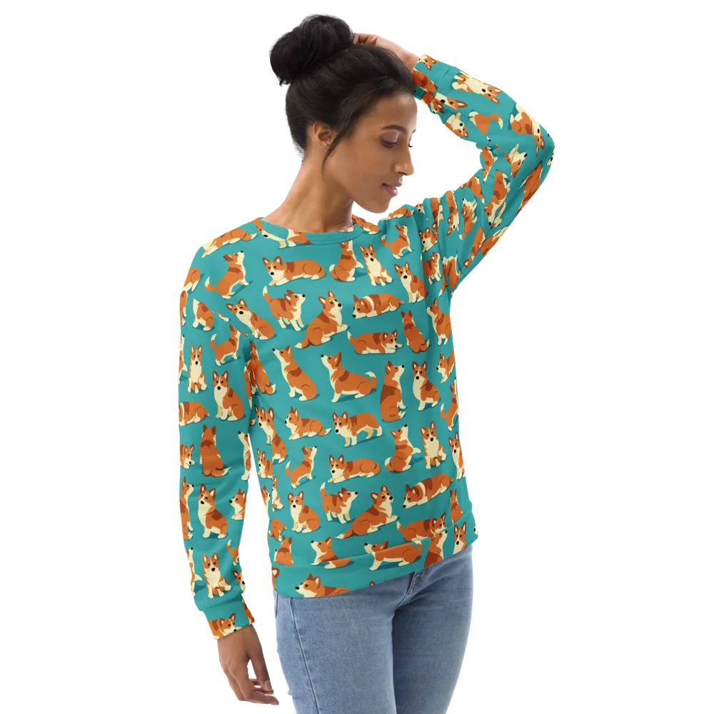 Teal Tails on Sweatshirt — Right Front