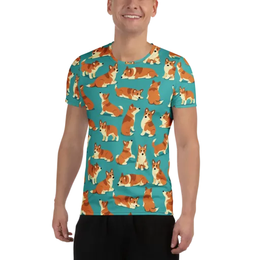 Teal Tails on a Men's Athletic T-Shirt