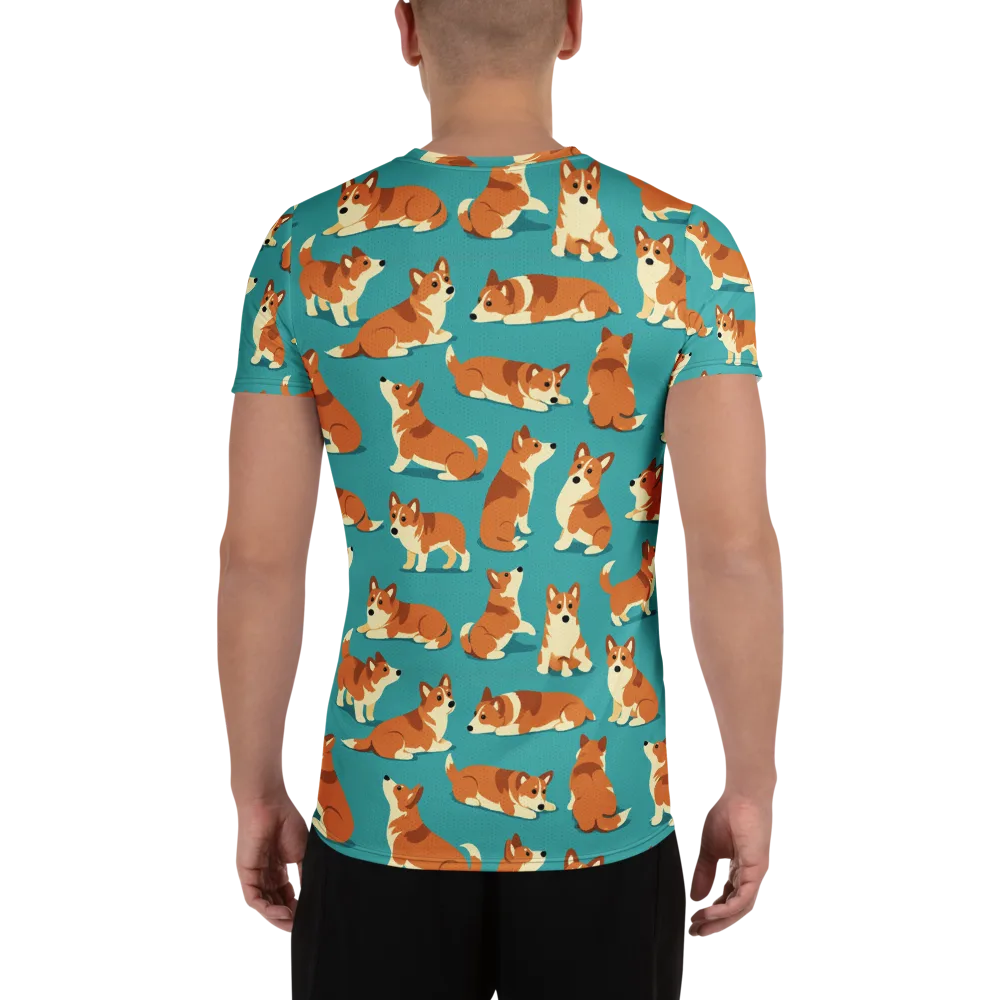 Teal Tails on Men's Athletic T-Shirt — Back