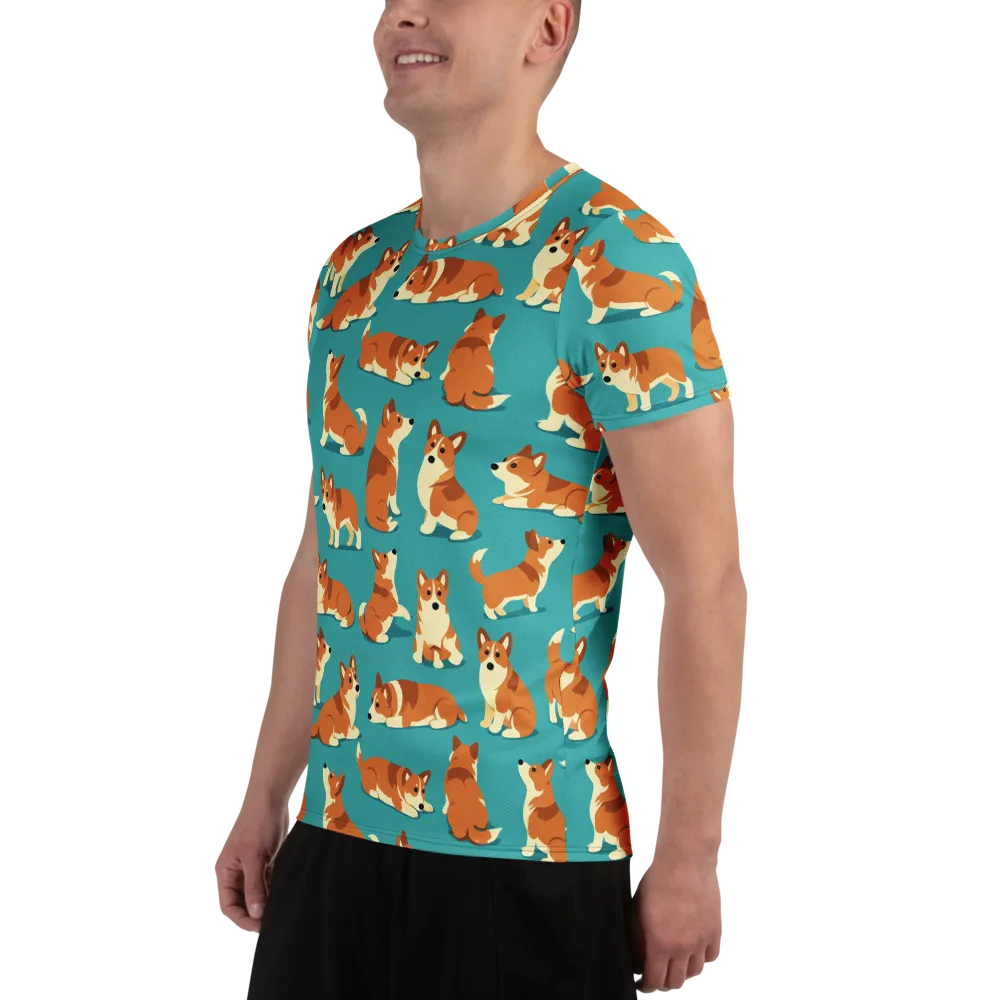 Teal Tails on Men's Athletic T-Shirt — Left