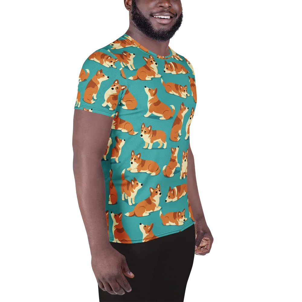 Teal Tails on Men's Athletic T-Shirt — Right