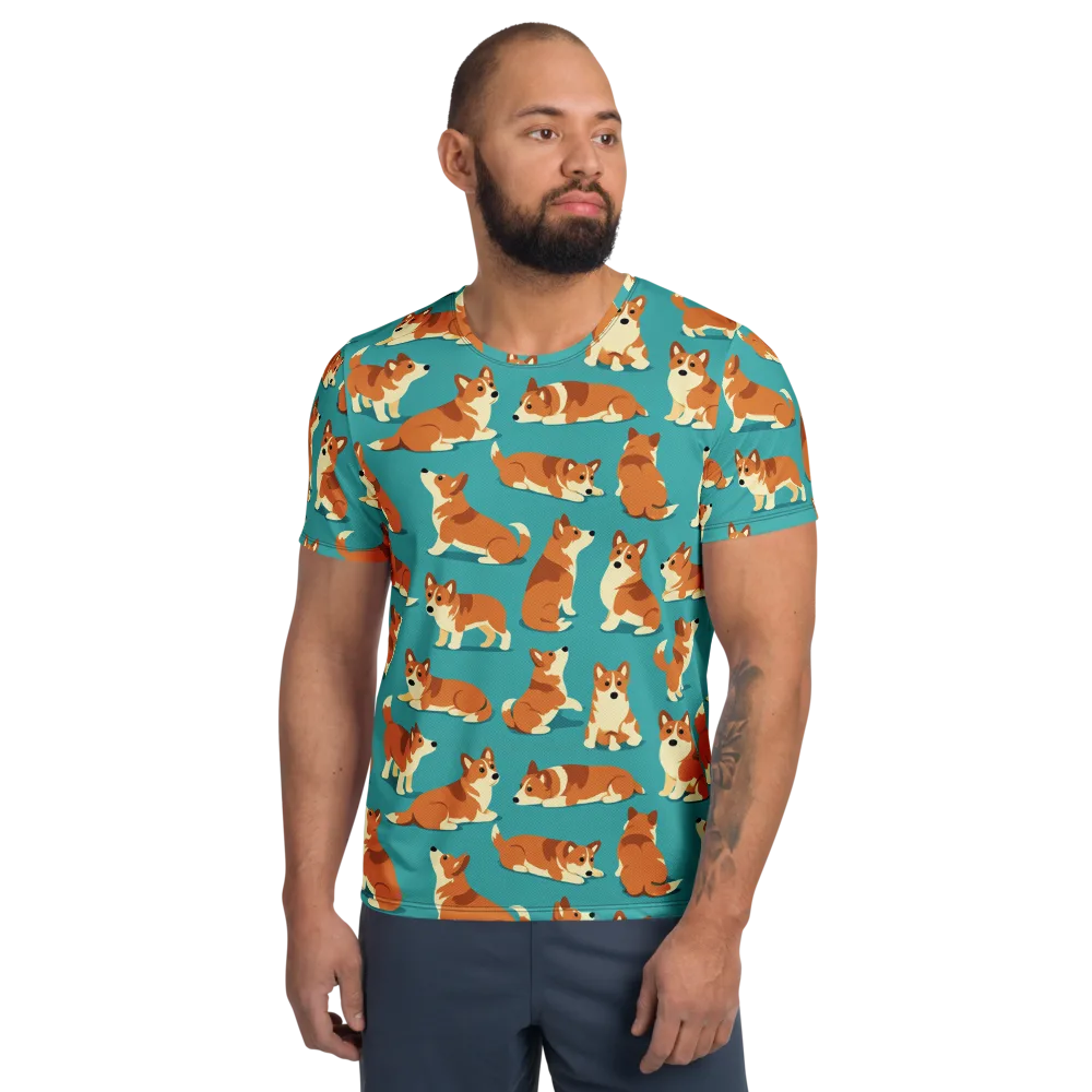 Teal Tails on Men's Athletic T-Shirt — Front