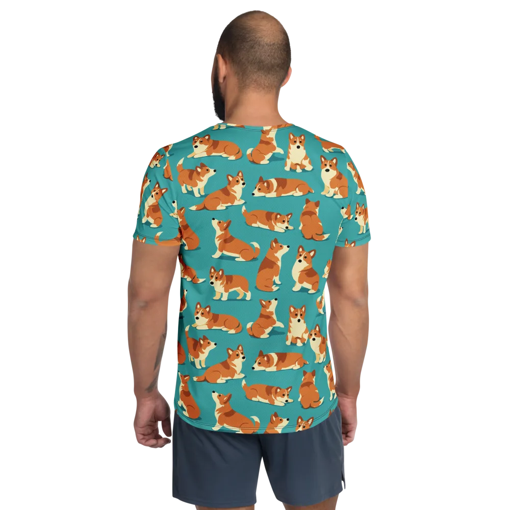 Teal Tails on Men's Athletic T-Shirt — Back