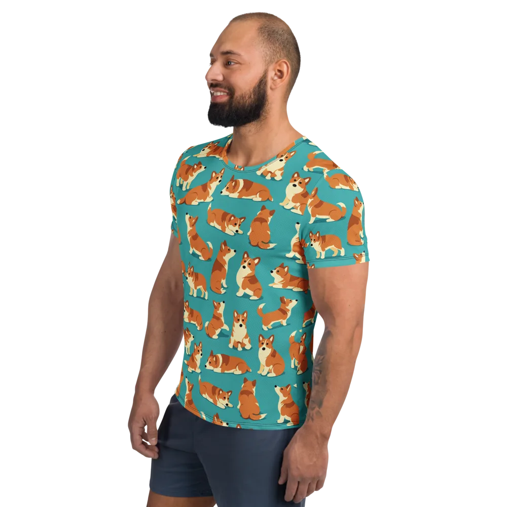 Teal Tails on Men's Athletic T-Shirt — Left