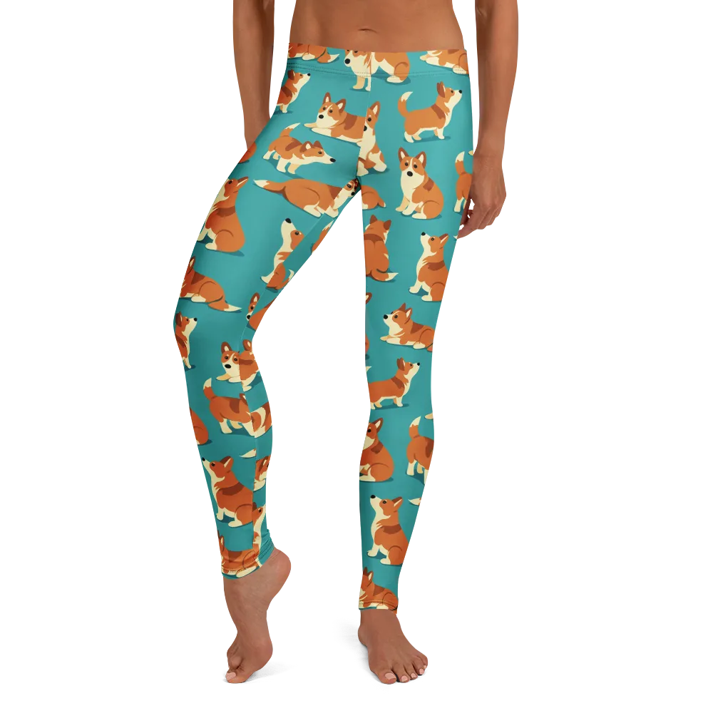 Teal Tails on Leggings — Front