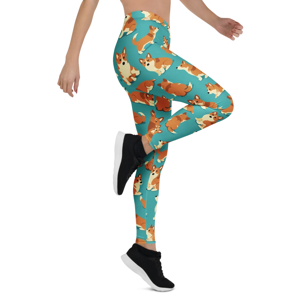 Teal Tails on Leggings — Right