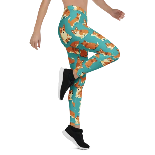 Teal Tails on a Leggings