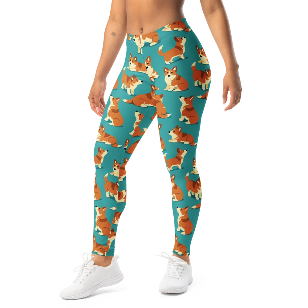 Teal Tails on Leggings — Left Front
