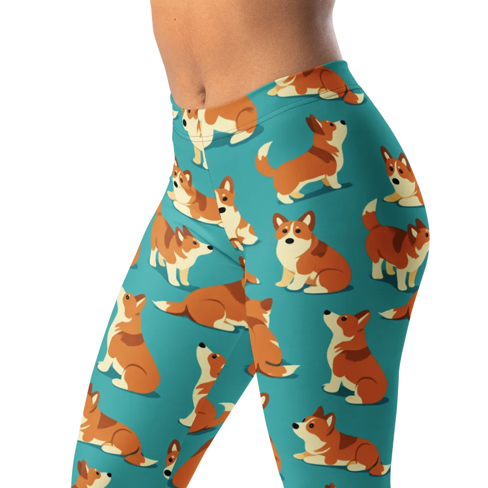Teal Tails on Leggings — Left Front